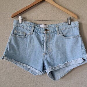 💚American Apparel Light Blue Wash Distressed Cuffed Mini Shorts – Size 29